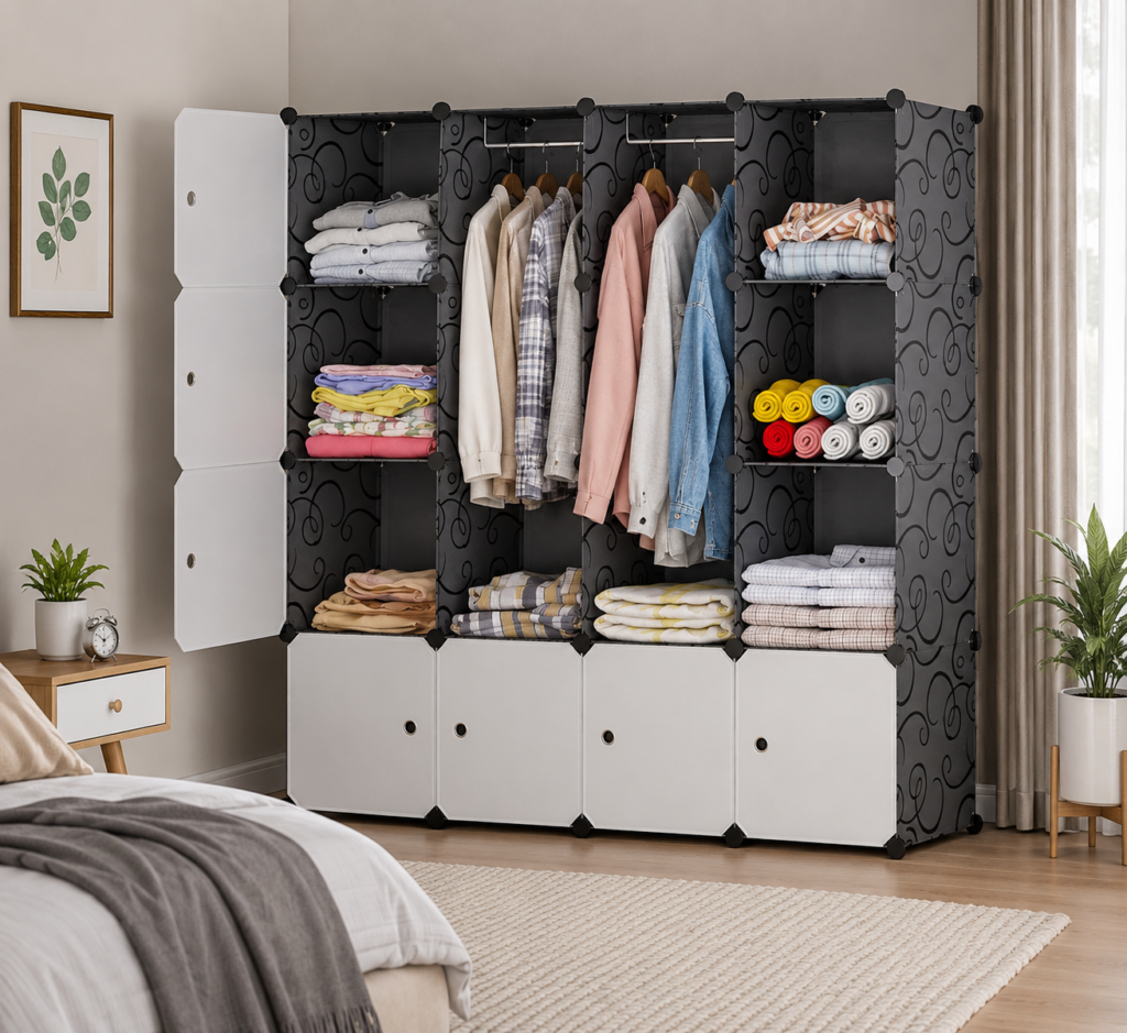 Portable Modular Wardrobe – Multi-Compartment