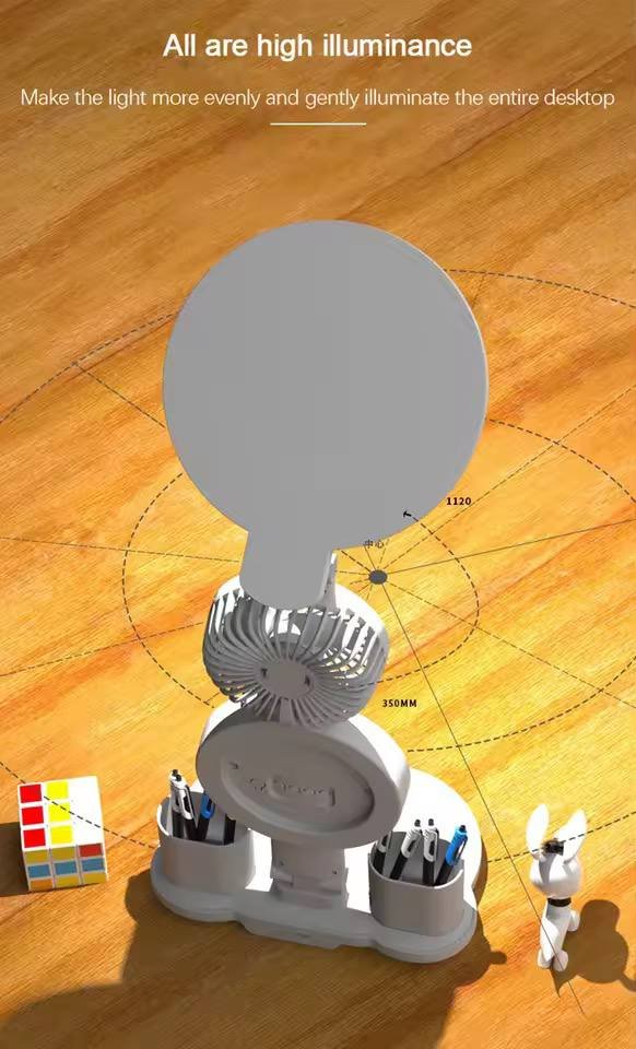 Smart LED Desk Lamp with Fan, Digital Clock & Pen Holder - Image 8