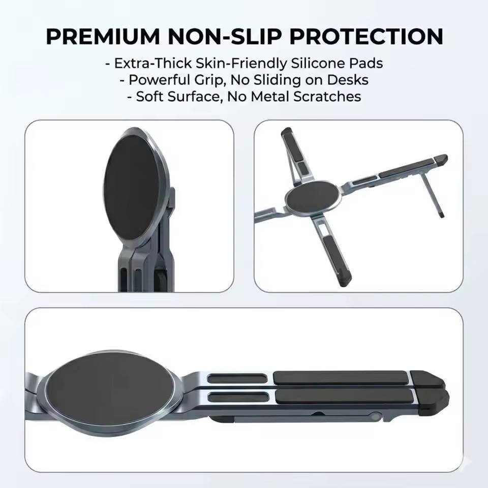 Portable Foldable Aluminum Alloy Laptop, Tablet & Phone Stand - Image 10
