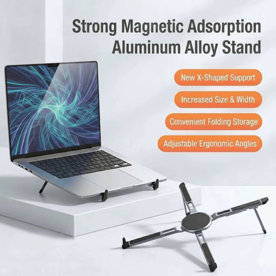 Portable Foldable Aluminum Alloy Laptop, Tablet & Phone Stand - Image 5