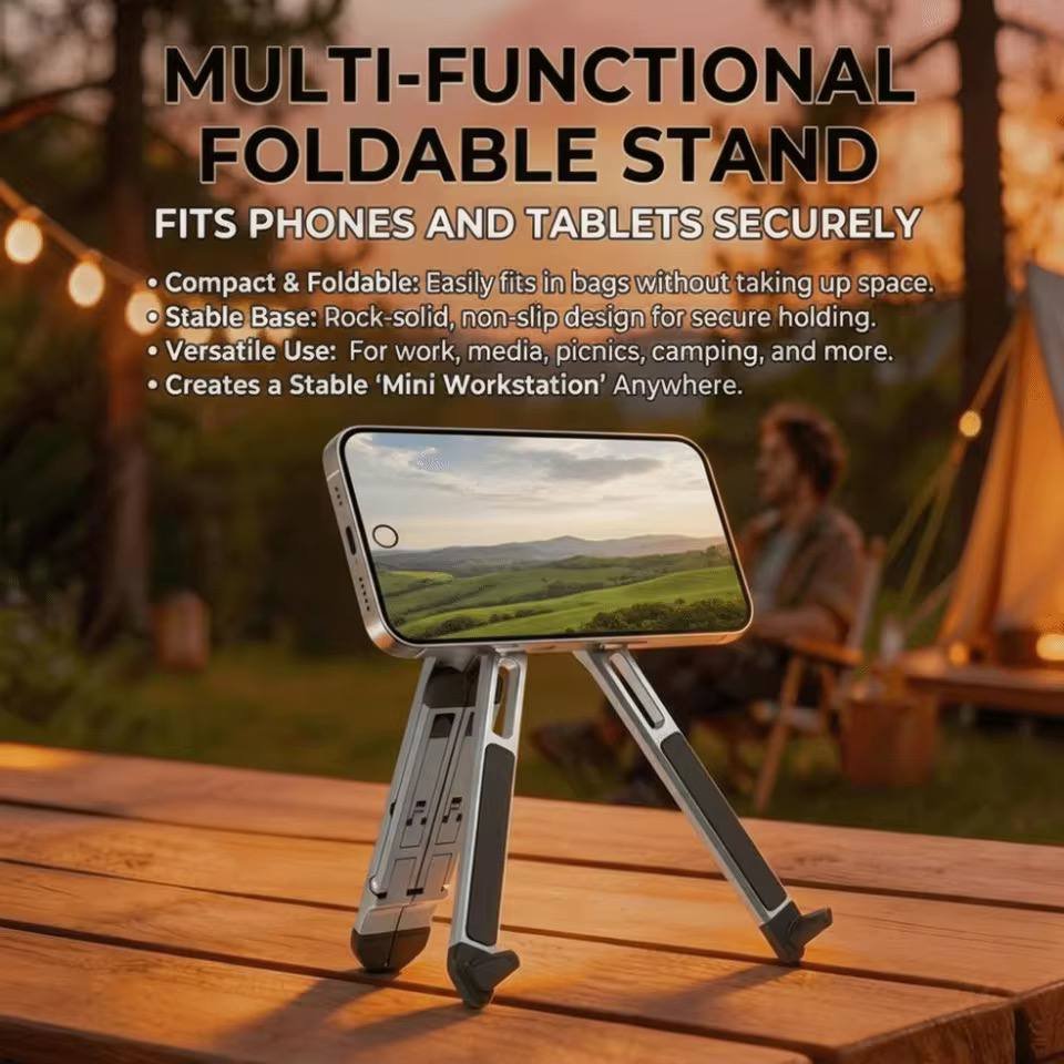 Portable Foldable Aluminum Alloy Laptop, Tablet & Phone Stand - Image 6
