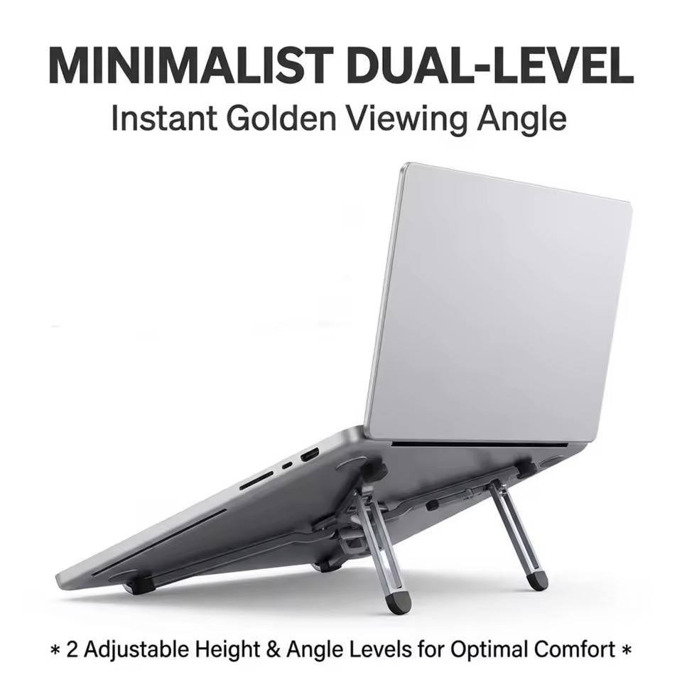 Portable Foldable Aluminum Alloy Laptop, Tablet & Phone Stand - Image 4