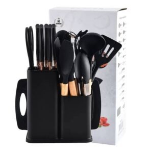 Complete Kitchen Utensil & Knife Set with Storage Holder